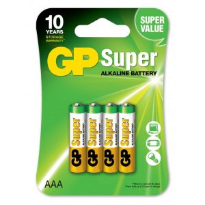 Blister 4 pilhas alcalinas lr03 AAA – GP